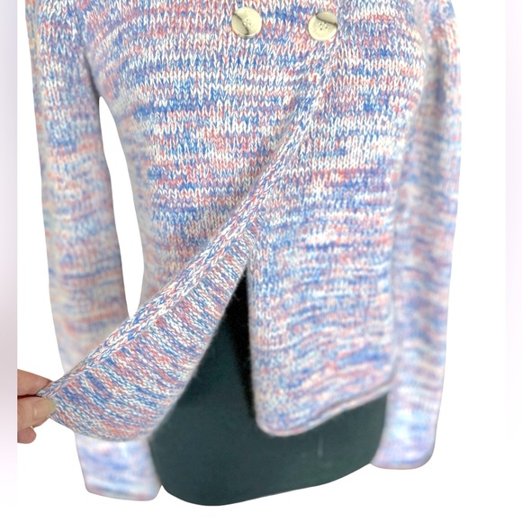 French Connection Wool Angora Blend Double Breasted Wrap Mock Neck Sweater Sz L - Picture 3 of 6